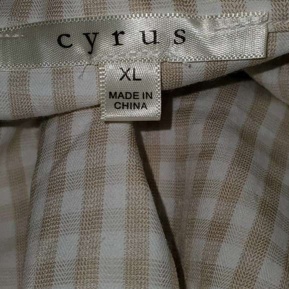 Cyrus Women's Taupe 2 Button Front Closure Gingham Blazer Size xl - Picture 3 of 15
